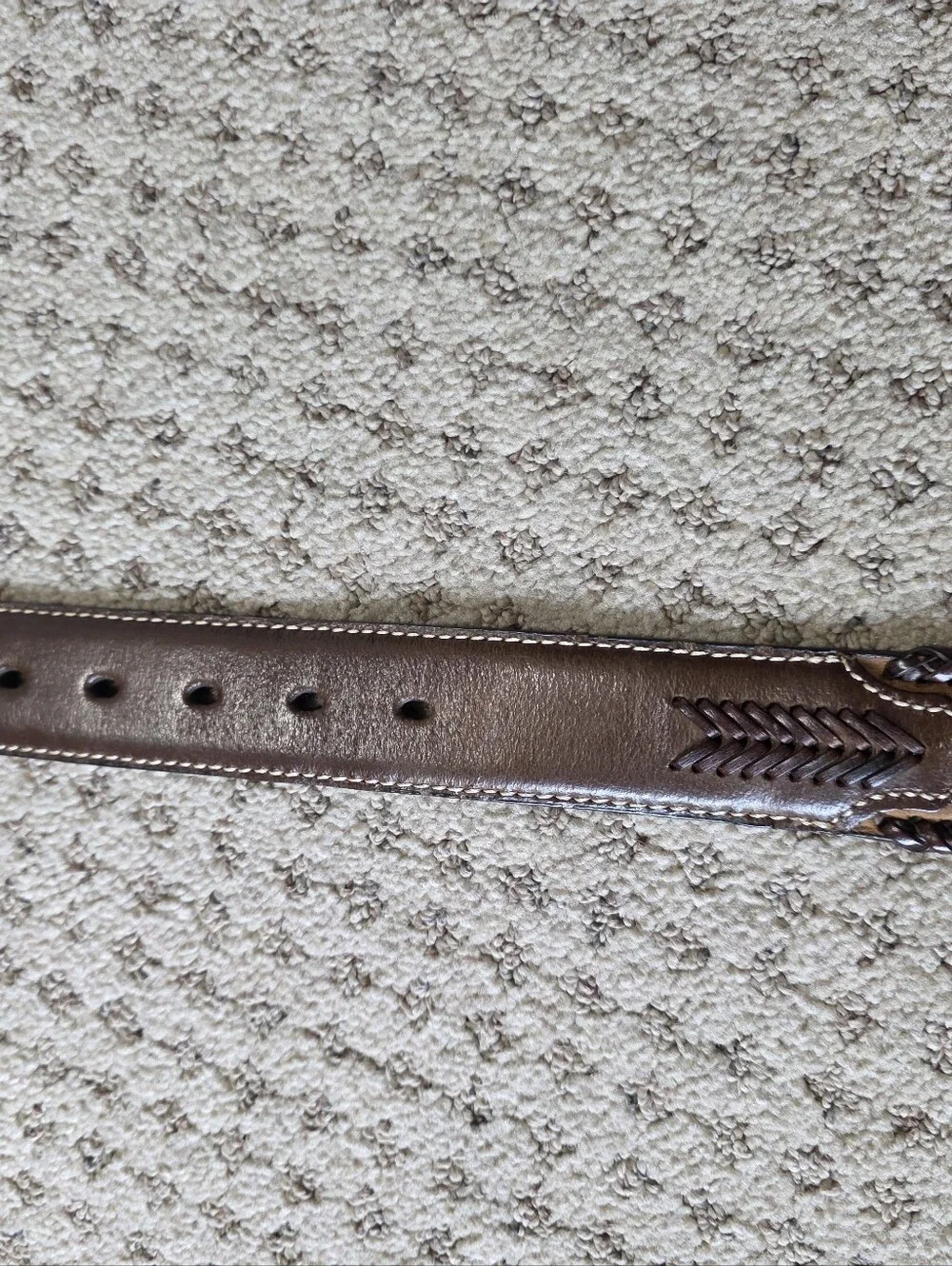 Nocona Men's Genuine Leather Braided Edge Belt - Dark Brown